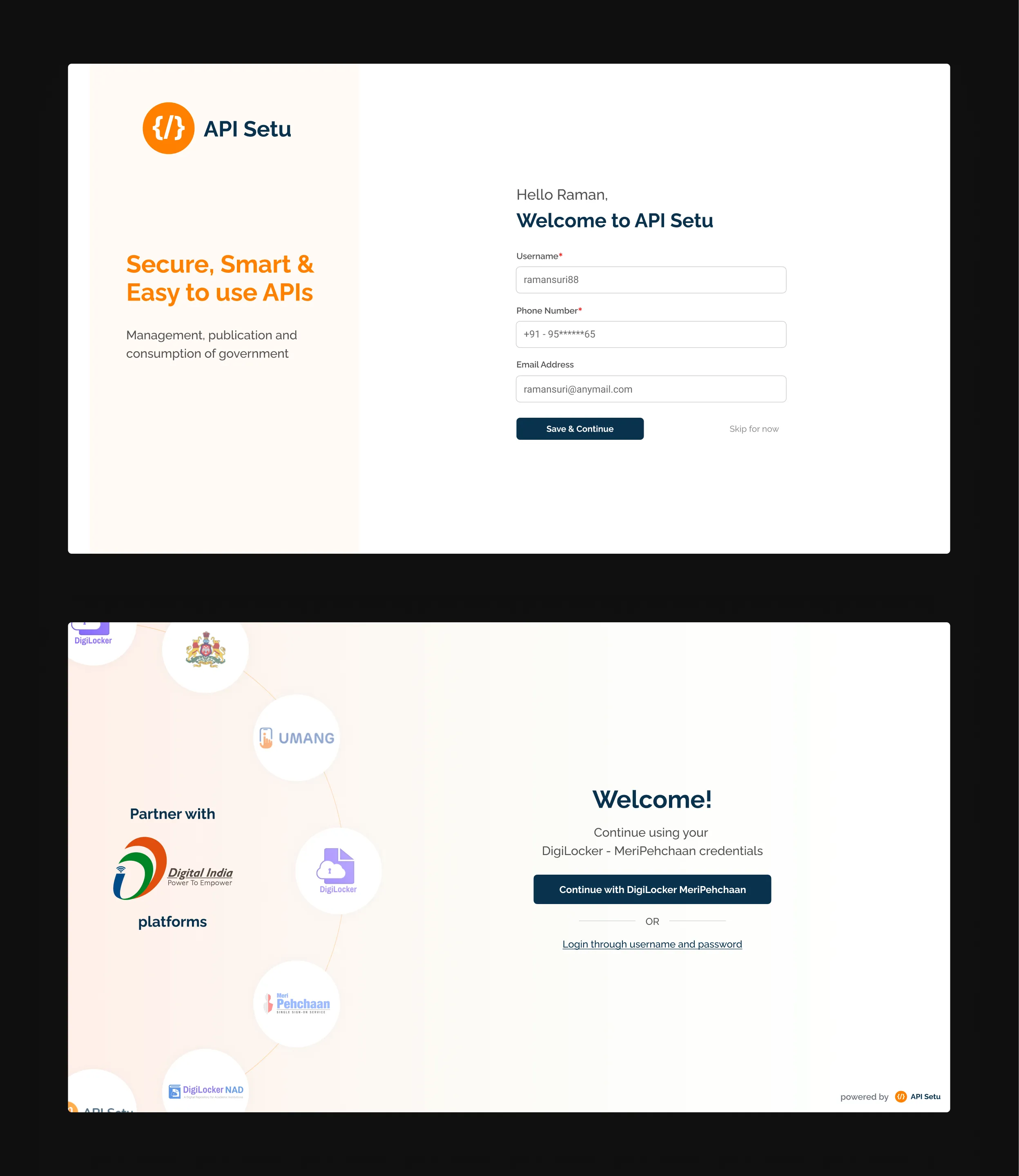 Onboarding for citizens and partners